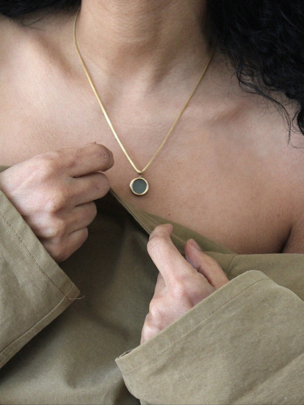 Tiro Tiro Mare Necklace in Aventurine 22 Inch Brass And Gold Filled